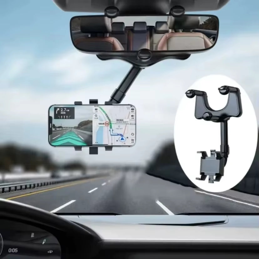 Car Phone Holder Mount 360 Rotation Rearview Mirror Smartphone Support in Car GPS Navigation Bracket for Iphone Samsung Xiaomi