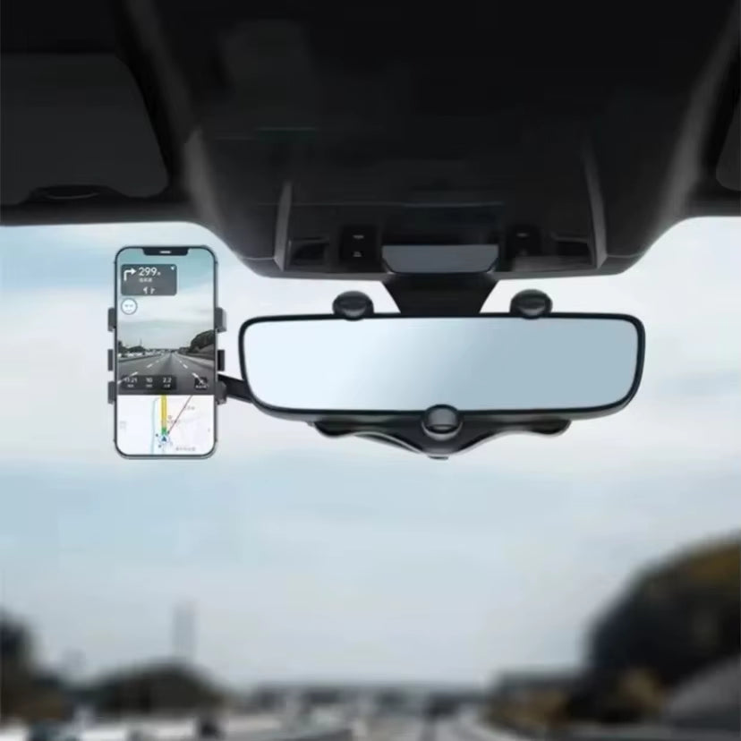 Car Phone Holder Mount 360 Rotation Rearview Mirror Smartphone Support in Car GPS Navigation Bracket for Iphone Samsung Xiaomi
